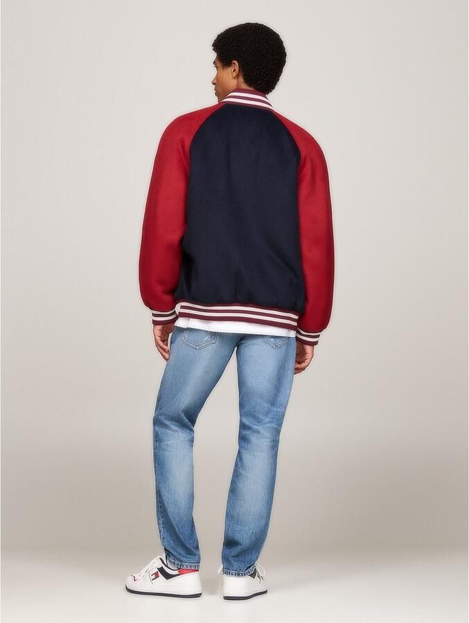TOMMY JEANS Bomberjack TJM WOOL BLEND CREST BOMBER Color Block-ontwerp -wapen-borduursel op de borst - Foto 3