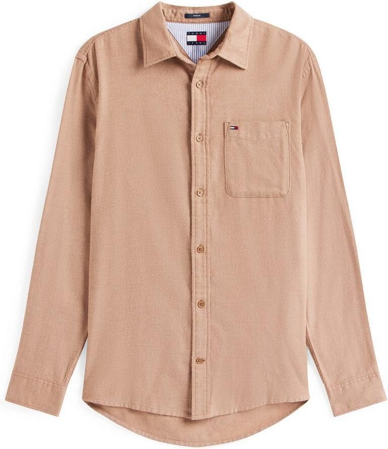 TOMMY JEANS Flanellen overhemd TJM FLANNEL regular fit overhemd met lange mouwen halfgespreide kraag