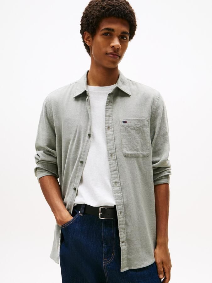 TOMMY JEANS Flanellen overhemd TJM FLANNEL regular fit overhemd met lange mouwen halfgespreide kraag - Foto 5