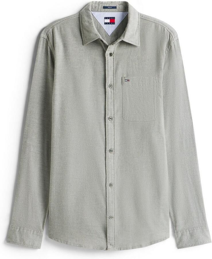 TOMMY JEANS Flanellen overhemd TJM FLANNEL regular fit overhemd met lange mouwen halfgespreide kraag