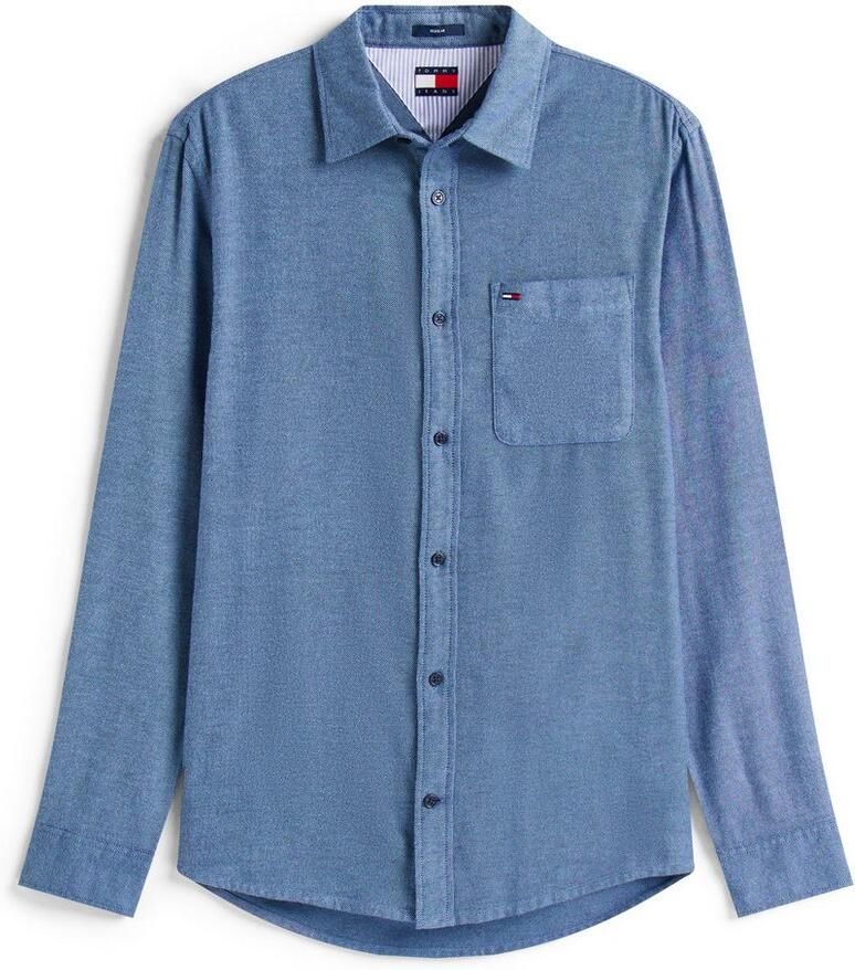 TOMMY JEANS Flanellen overhemd TJM FLANNEL regular fit overhemd met lange mouwen halfgespreide kraag