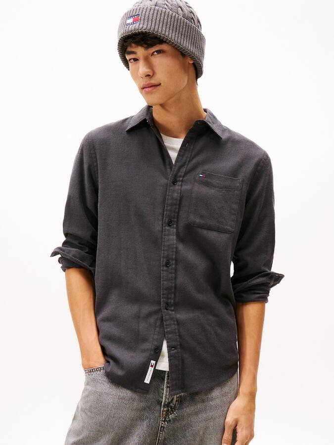 TOMMY JEANS Flanellen overhemd TJM FLANNEL regular fit overhemd met lange mouwen halfgespreide kraag - Foto 5