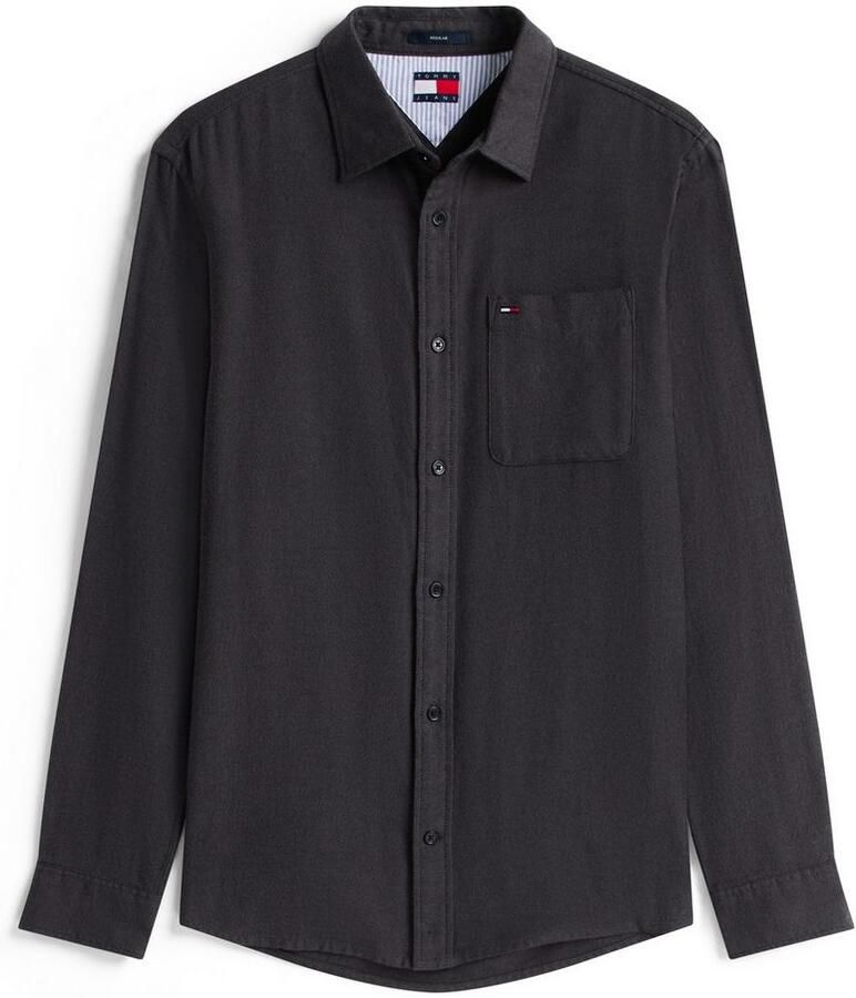 TOMMY JEANS Flanellen overhemd TJM FLANNEL regular fit overhemd met lange mouwen halfgespreide kraag