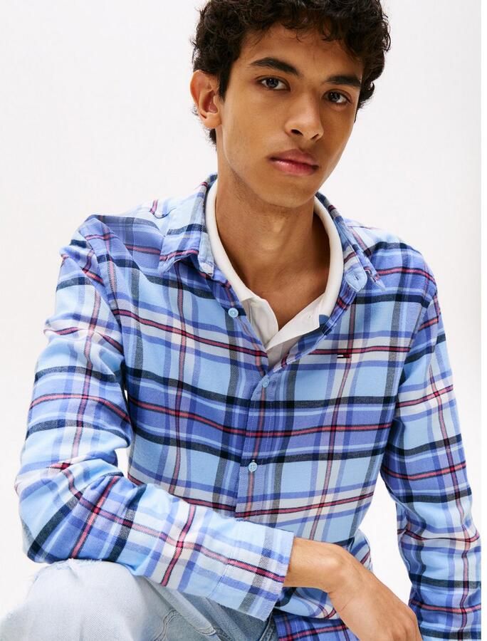 TOMMY JEANS Flanellen overhemd TJM REG FLANNEL CHECK SHIRT EXT geruit regular fit overhemd met lange mouwen button-down kraag - Foto 2