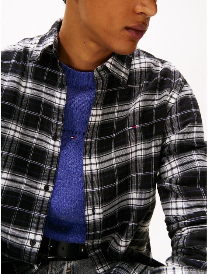 TOMMY JEANS Flanellen overhemd TJM REG FLANNEL CHECK SHIRT EXT geruit regular fit overhemd met lange mouwen button-down kraag - Foto 2