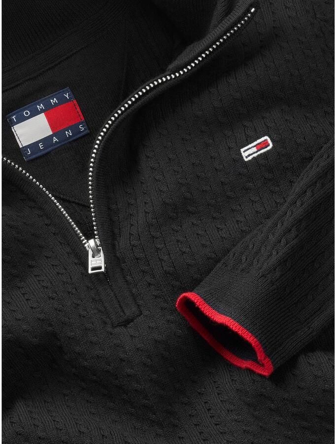 TOMMY JEANS Gebreide jurk TJW 1 4 ZIP SWEATER CABLE DRESS