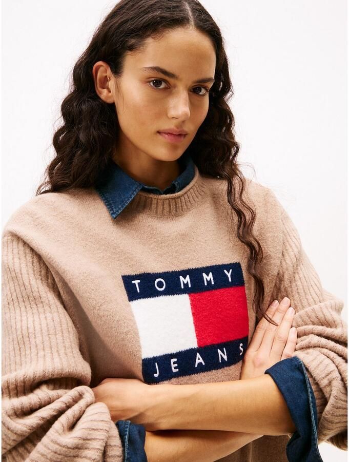 TOMMY JEANS Gebreide jurk TJW FLAG SWEATER DRESS EXT