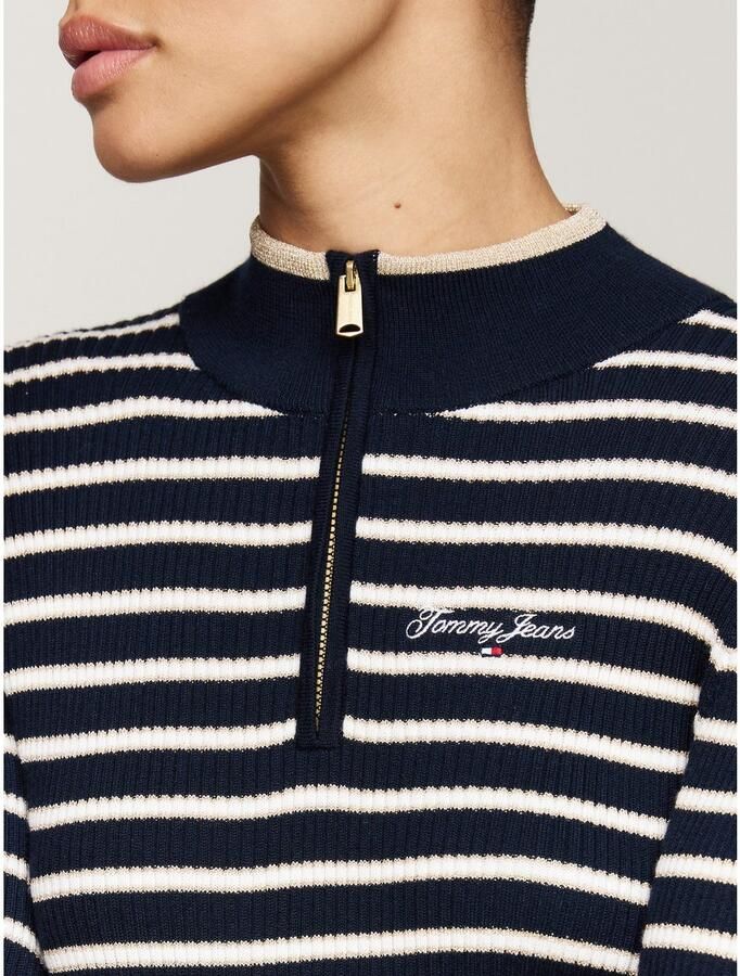 TOMMY JEANS Gebreide jurk TJW METALLIC TIP ZIP SWTR DRESS