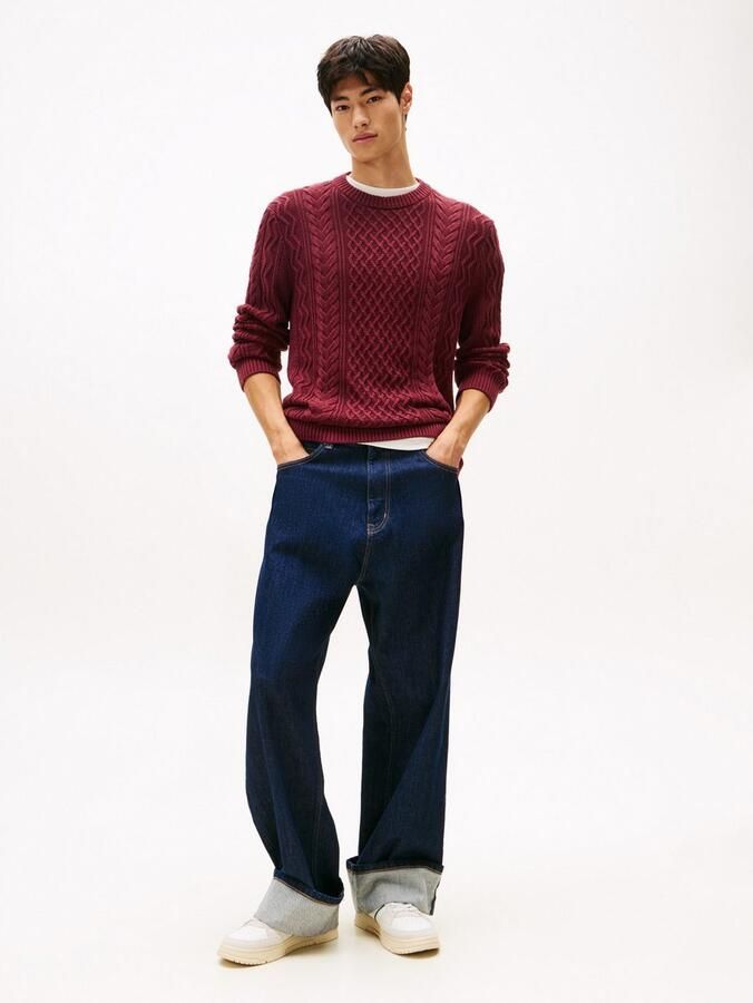 TOMMY JEANS Gebreide trui BADGE CABLE Slim Fit ronde hals - Foto 2