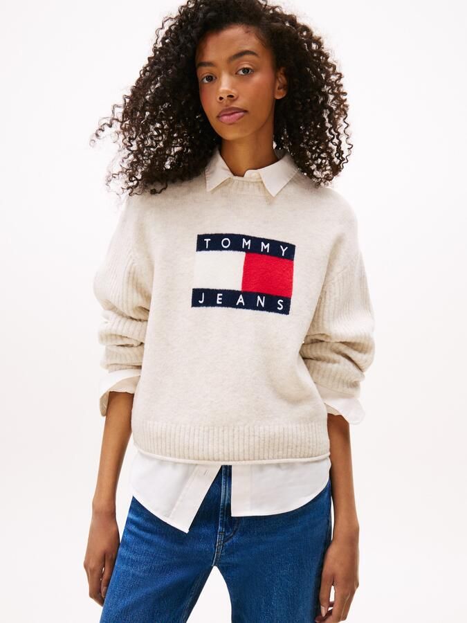 TOMMY JEANS Gebreide trui TJW MELANGE FLAG SWEATER RIB EXT - Foto 5