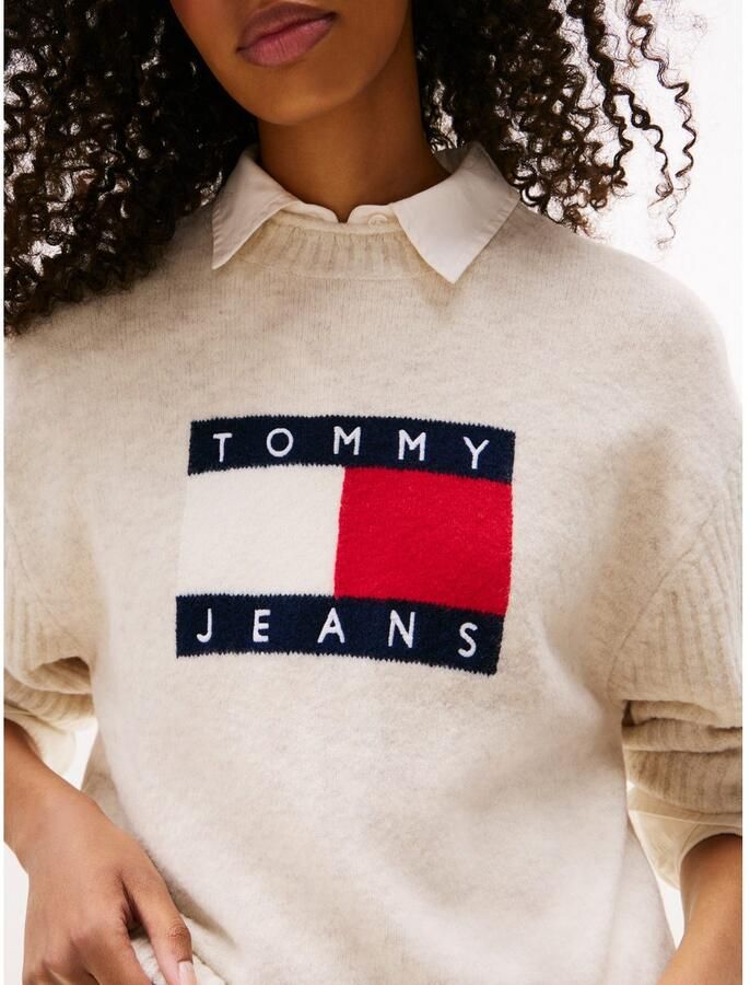 TOMMY JEANS Gebreide trui TJW MELANGE FLAG SWEATER RIB EXT - Foto 2