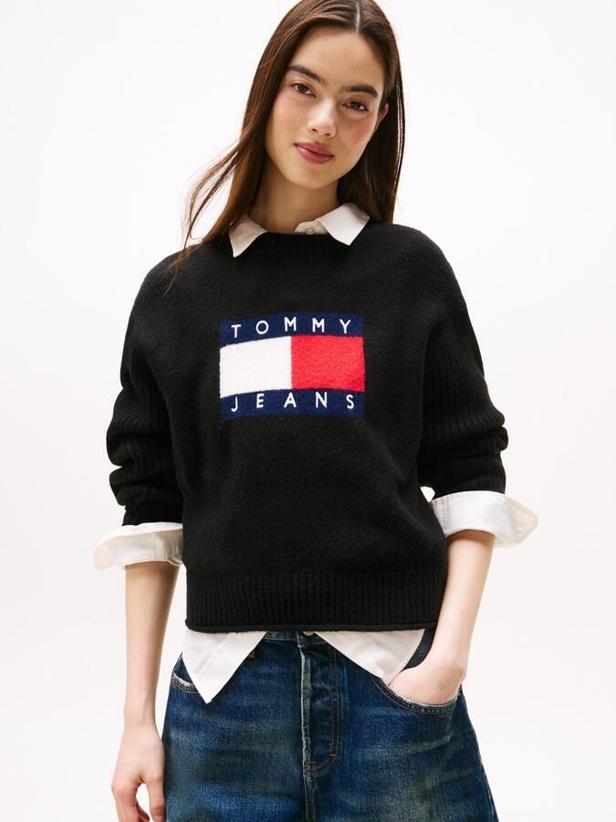 TOMMY JEANS Gebreide trui TJW MELANGE FLAG SWEATER RIB EXT - Foto 5