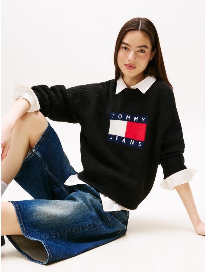 TOMMY JEANS Gebreide trui TJW MELANGE FLAG SWEATER RIB EXT - Foto 2
