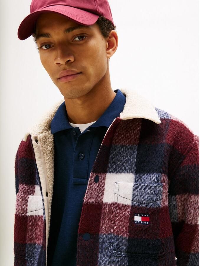 TOMMY JEANS Geruit overhemd CHECK TEDDY OVERSHIRT jas houthakkers kRegular fit met ronde halslijn - Foto 2