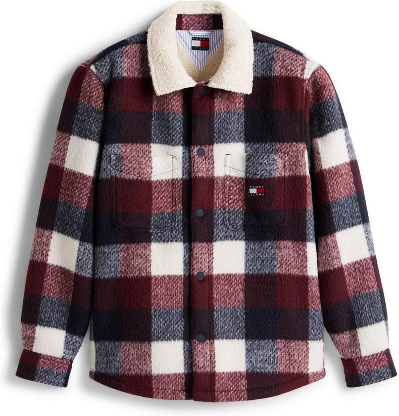 TOMMY JEANS Geruit overhemd CHECK TEDDY OVERSHIRT jas houthakkers kRegular fit met ronde halslijn - Foto 1