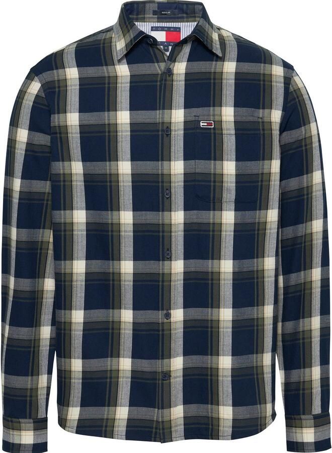 Tommy Jeans Plus Overhemd met lange mouwen TJM REG CHECK FLANNEL SHIRT EXT in grote maten logoborduring button-down kraag - Foto 5