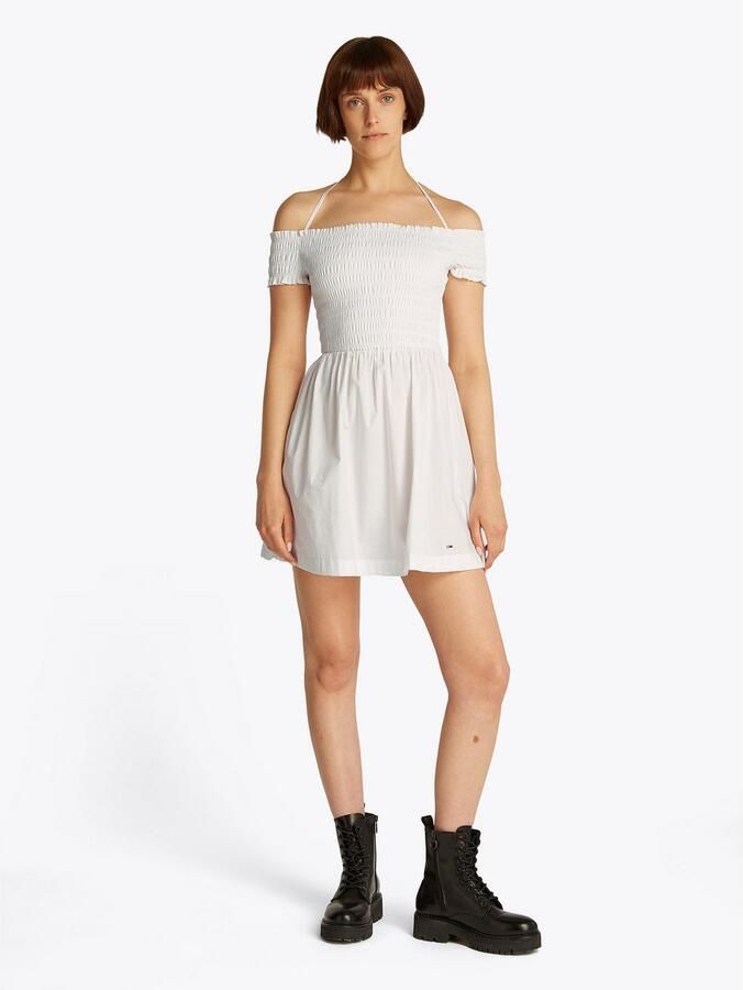 TOMMY JEANS Gesmokte jurk TJW RUCHE F&F POPLIN DRESS EXT - Foto 3