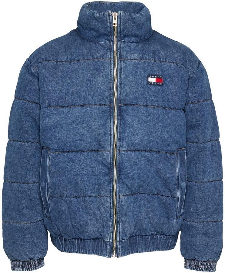 TOMMY JEANS Gewatteerde jas DENIM PUFFER JKT DH6051 met geborduurd merklogo op borsthoogte