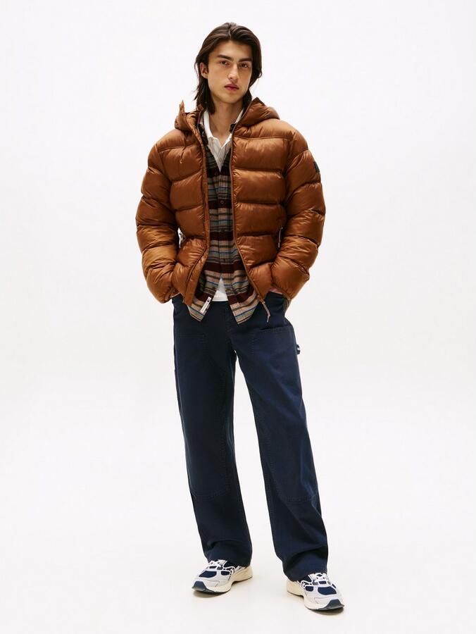 TOMMY JEANS Gewatteerde jas HOODED LOGO PUFFER Overgangsjas regular fit met ronde halslijn - Foto 3