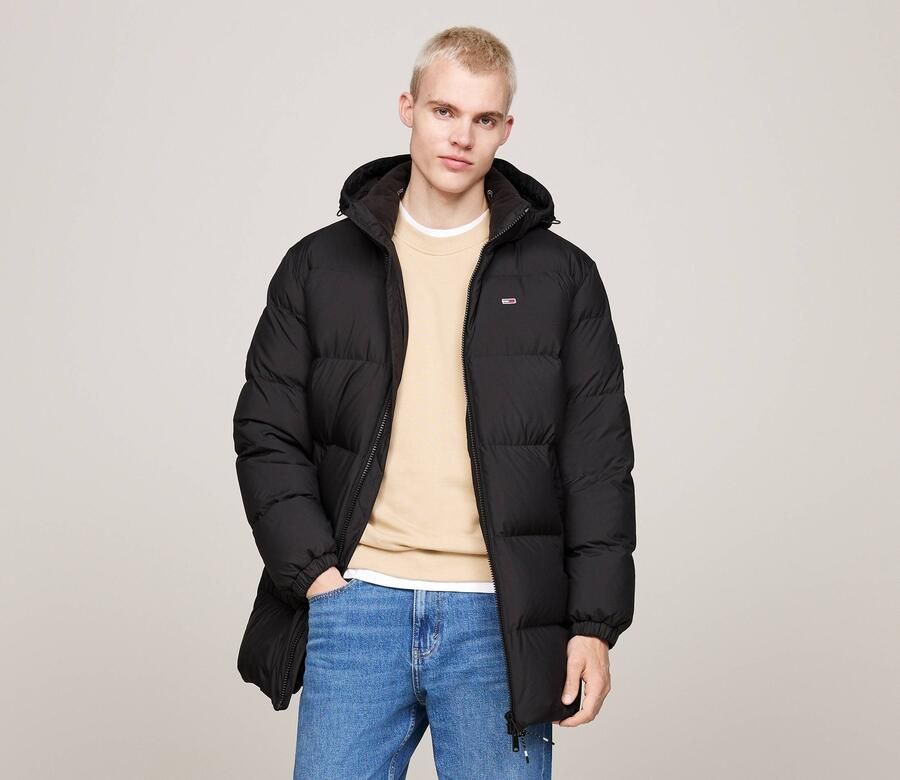 TOMMY JEANS Gewatteerde jas TJM ESSENTIAL DOWN PARKA Donzen jas overgangsjas met capuchon