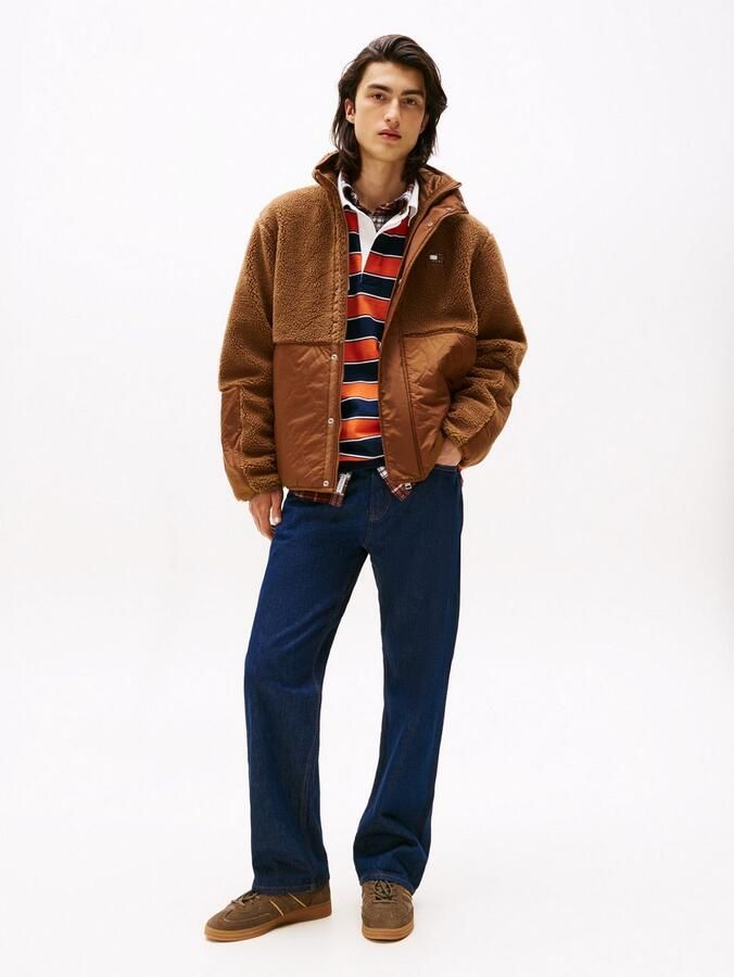 TOMMY JEANS Gewatteerde jas TJM ESSENTL MIX TEDDY Overgangsjas relaxed fit met teddy fleece opstaande kraag - Foto 2