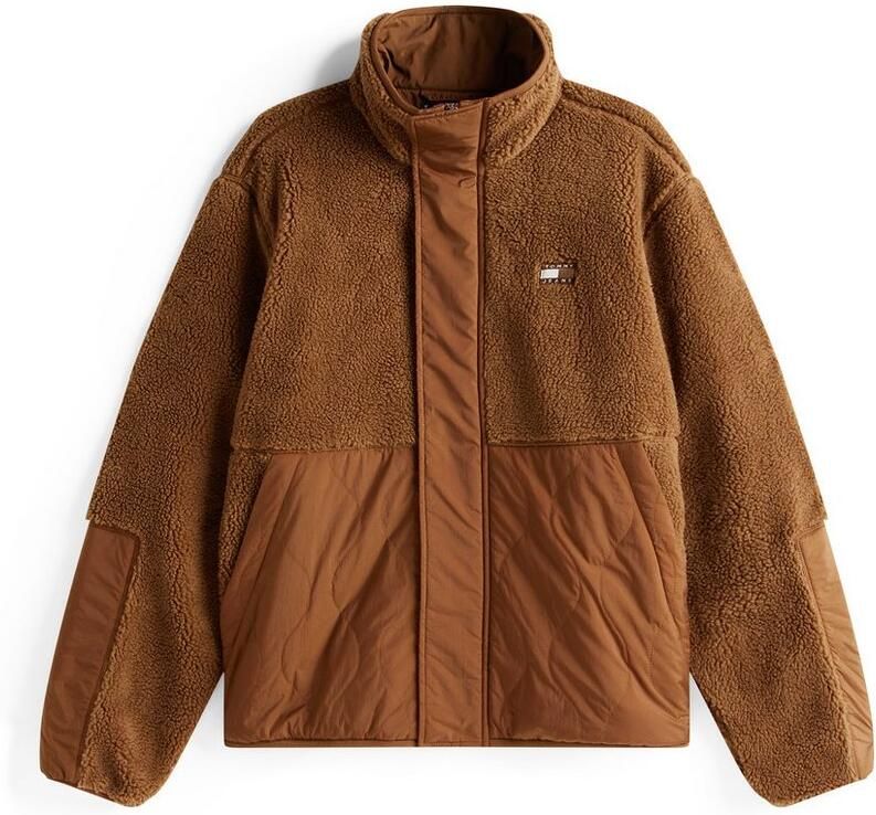 TOMMY JEANS Gewatteerde jas TJM ESSENTL MIX TEDDY Overgangsjas relaxed fit met teddy fleece opstaande kraag - Foto 4