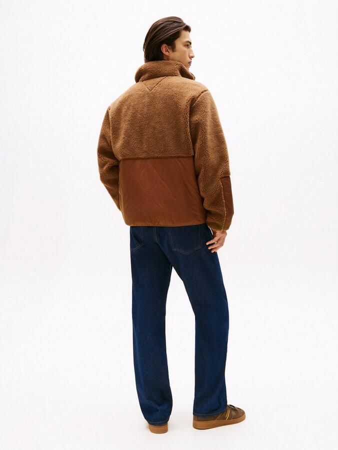 TOMMY JEANS Gewatteerde jas TJM ESSENTL MIX TEDDY Overgangsjas relaxed fit met teddy fleece opstaande kraag - Foto 3