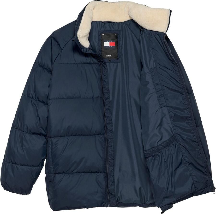 TOMMY JEANS Gewatteerde jas TJM POLY PUFFER EXT Winterjas met staande kraag gevoerd teddy binnenzakken