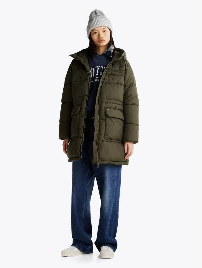 TOMMY JEANS Dames Jassen Tjw Midi Vail Puffer Groen - Foto 3