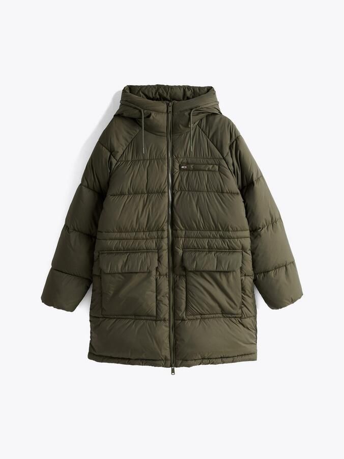 TOMMY JEANS Dames Jassen Tjw Midi Vail Puffer Groen - Foto 5