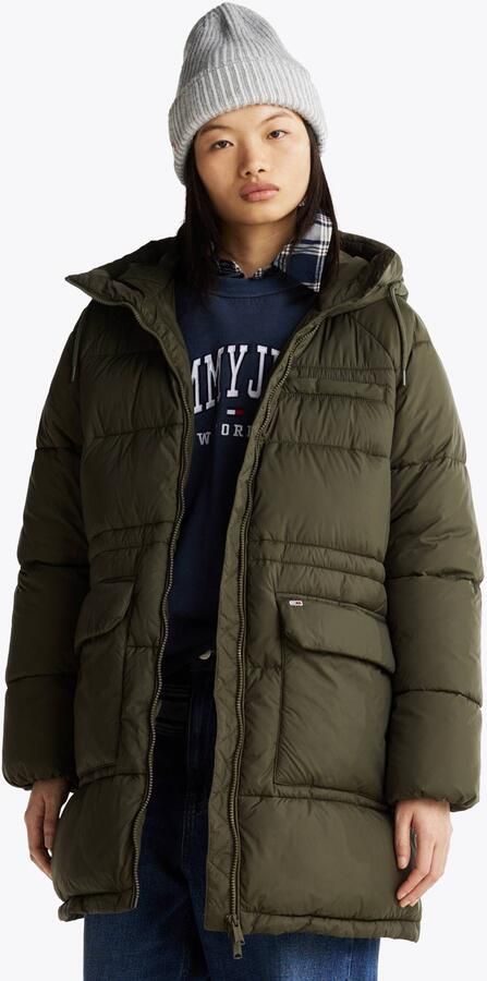 TOMMY JEANS Dames Jassen Tjw Midi Vail Puffer Groen - Foto 7