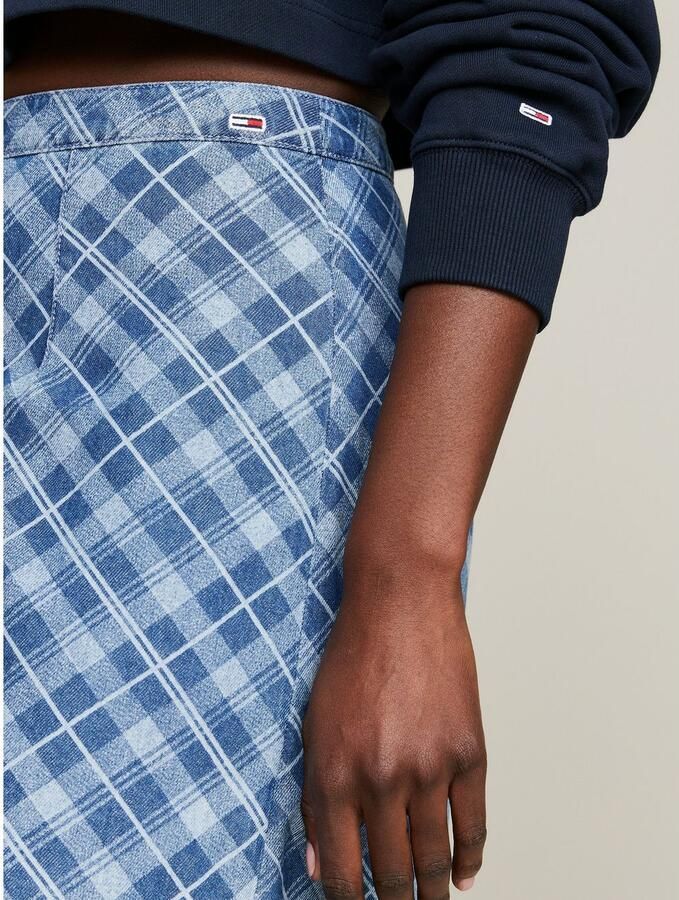 TOMMY JEANS Geweven rok TJW TARTAN CHECK CHAMBRAY SKIRT Webrok in modieuze tartan ruitpatroon - Foto 4