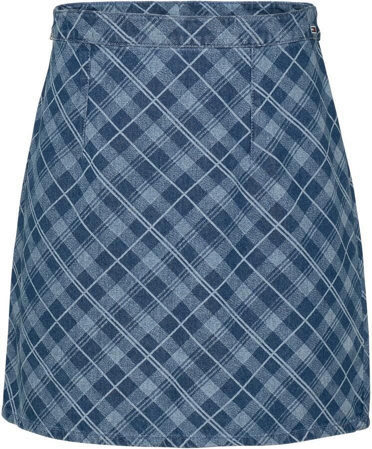 TOMMY JEANS Geweven rok TJW TARTAN CHECK CHAMBRAY SKIRT Webrok in modieuze tartan ruitpatroon