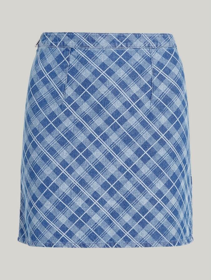 TOMMY JEANS Geweven rok TJW TARTAN CHECK CHAMBRAY SKIRT Webrok in modieuze tartan ruitpatroon - Foto 8