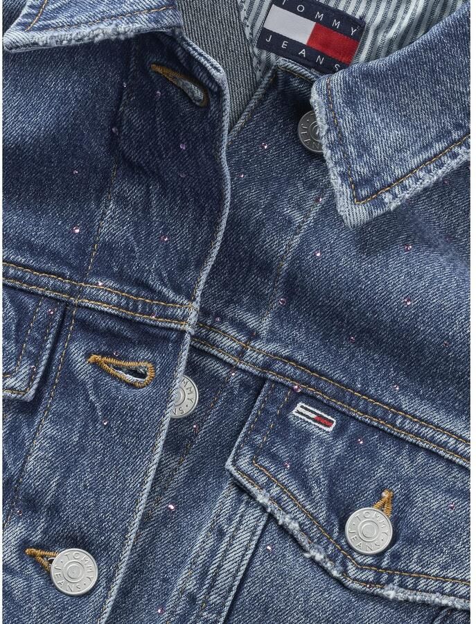 TOMMY JEANS jack CLASSIC TRUCKER JACKET AI6136 met typische trucker-details met sierstenen