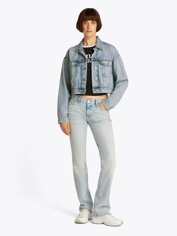 TOMMY JEANS jack OVSZ CROP TRUCKER JACKET BI6012 met korte snit in blauwe was met borstzakken - Foto 7