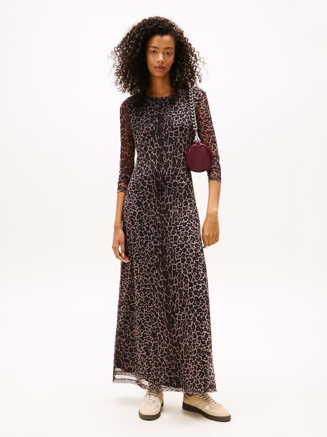 TOMMY JEANS Jerseyjurk TJW AOP MESH MIDI DRESS EXT - Foto 5