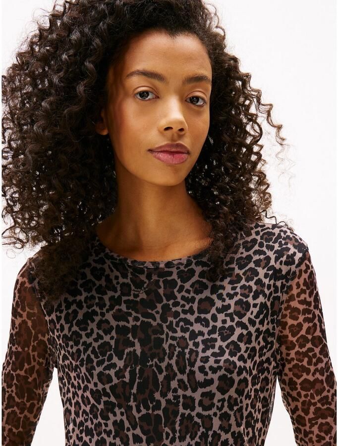 TOMMY JEANS Jerseyjurk TJW AOP MESH MIDI DRESS EXT - Foto 2