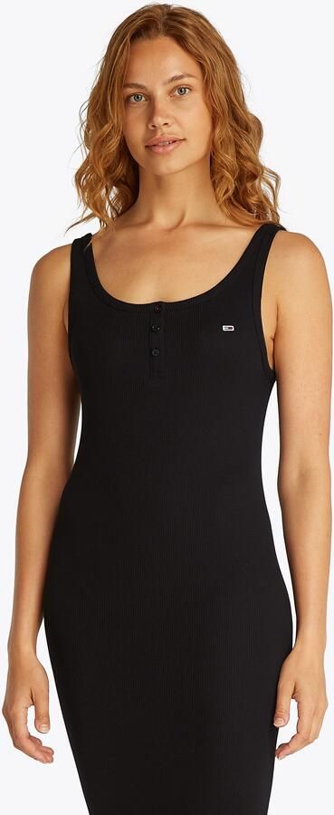 Tommy Hilfiger Chique Wikkelstijl Midi Jurk Black Dames - Foto 7