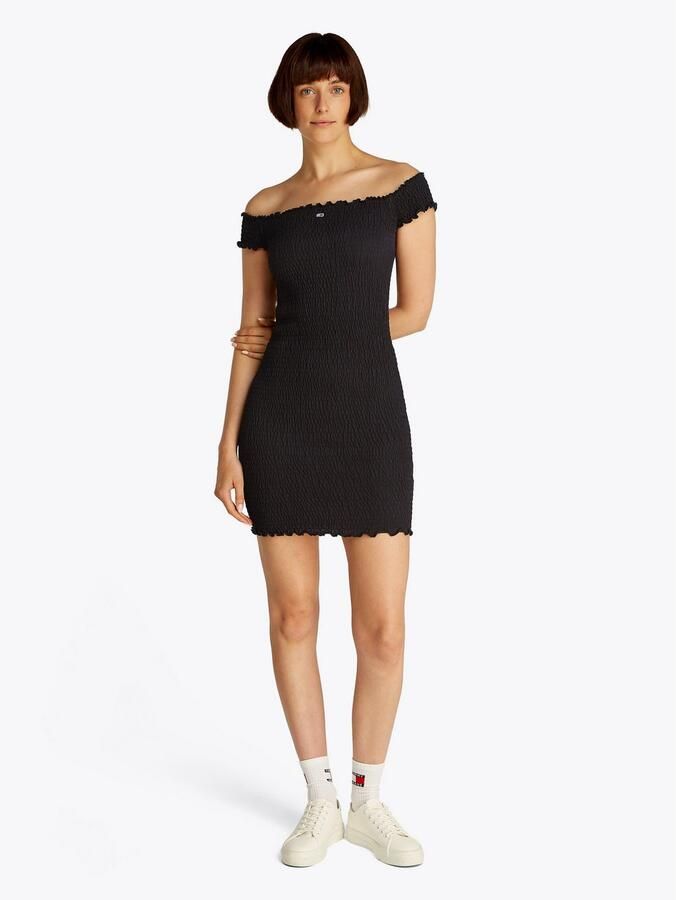 Tommy Jeans Slim fit bodycon-mini-jurk met carmenhals - Foto 2