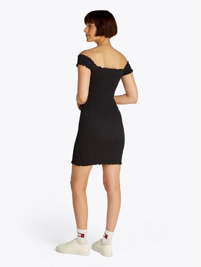 Tommy Jeans Slim fit bodycon-mini-jurk met carmenhals - Foto 3