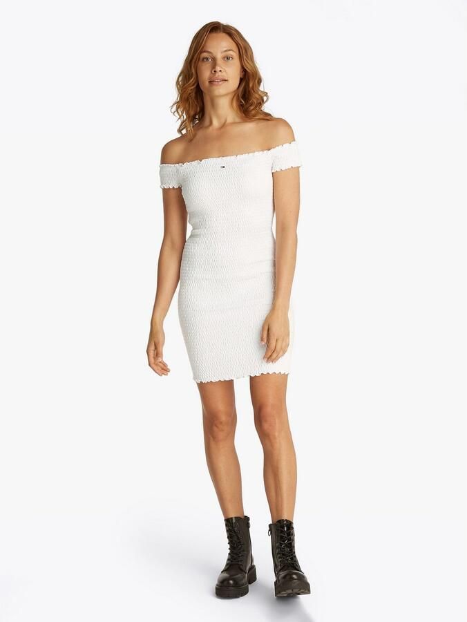 Tommy Jeans Slim fit bodycon-mini-jurk met carmenhals - Foto 2