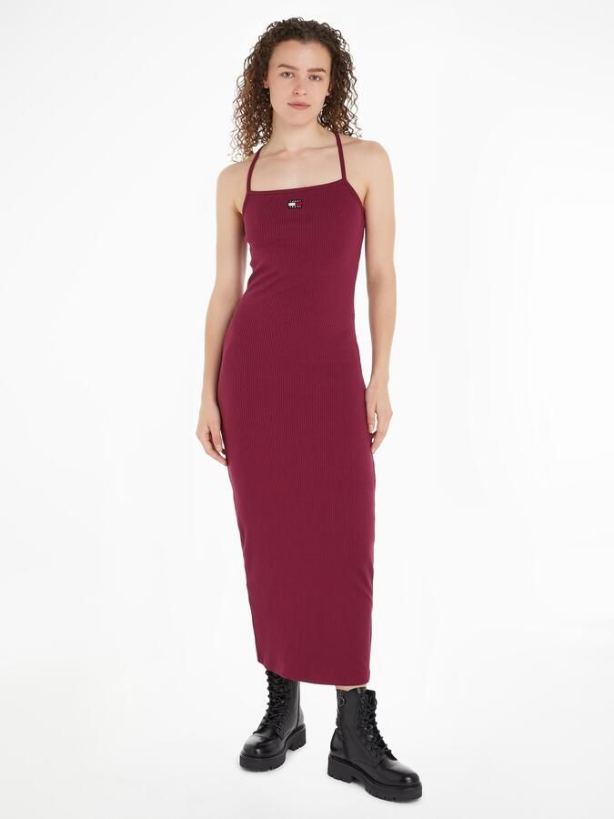 TOMMY JEANS Jerseyjurk TJW STRAPPY BADGE RIB DRESS met bandjes ribstof logo-badge - Foto 6