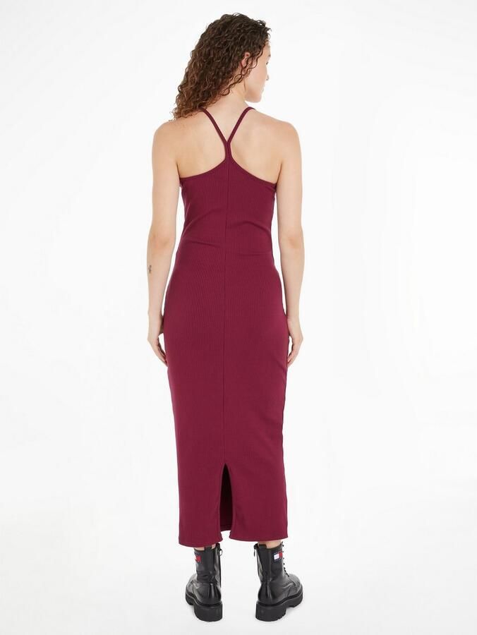 TOMMY JEANS Jerseyjurk TJW STRAPPY BADGE RIB DRESS met bandjes ribstof logo-badge - Foto 3