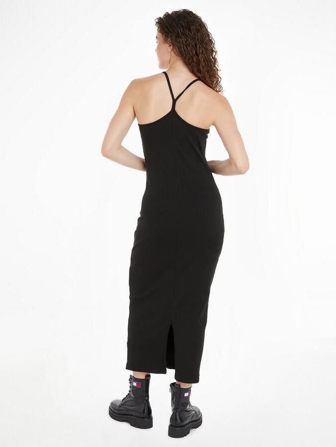TOMMY JEANS Jerseyjurk TJW STRAPPY BADGE RIB DRESS met bandjes ribstof logo-badge - Foto 3