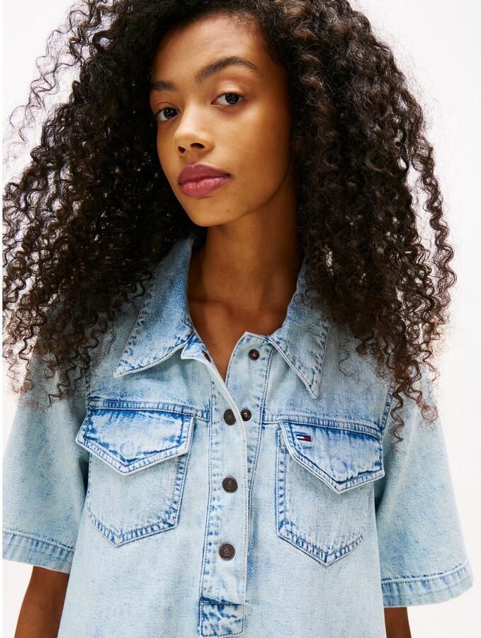 Tommy Jeans denim spijkerjurk light blue denim - Foto 2