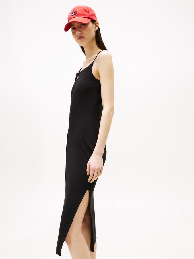 TOMMY JEANS Jurk met bandjes TJW STRAPPY BADGE RIB MIDI DRESS - Foto 2