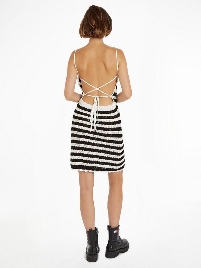 TOMMY JEANS Jurk met spaghettibandjes TJW CROCHET STRIPE DRESS - Foto 4