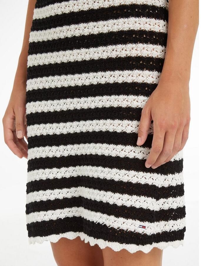 TOMMY JEANS Jurk met spaghettibandjes TJW CROCHET STRIPE DRESS