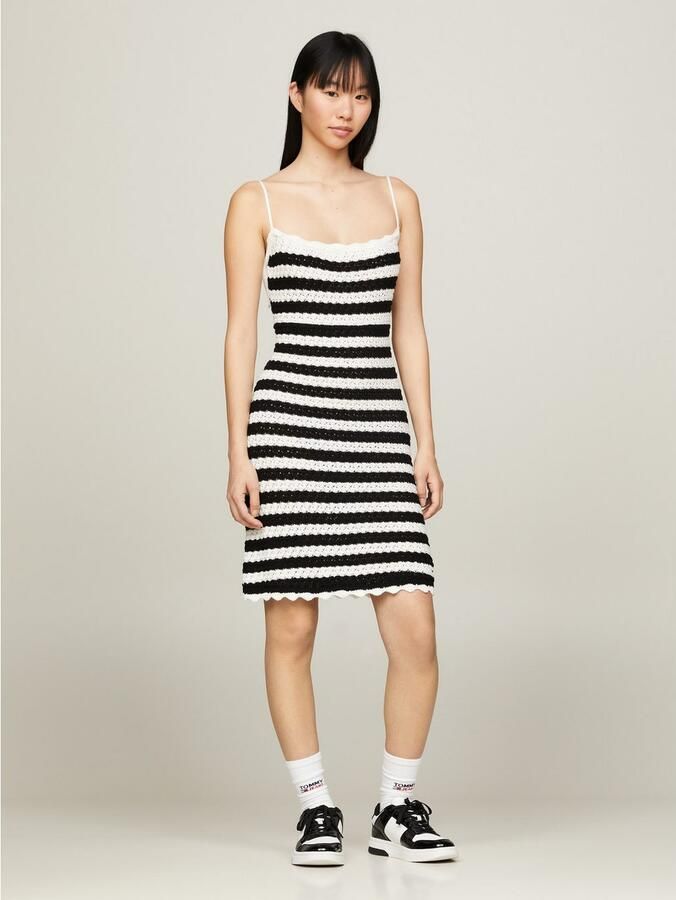 TOMMY JEANS Jurk met spaghettibandjes TJW CROCHET STRIPE DRESS - Foto 7